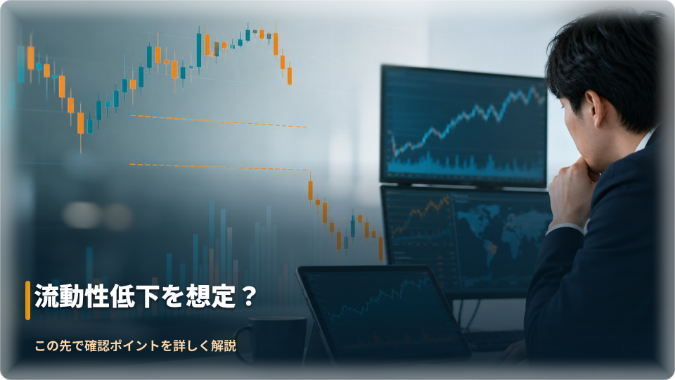 商品CFDの流動性低下と価格ギャップのリスクを確認するイメージ