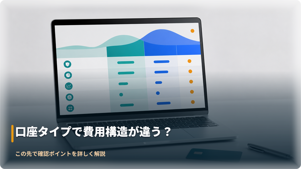 複数の口座条件を同じ基準で確認する抽象的な比較画面