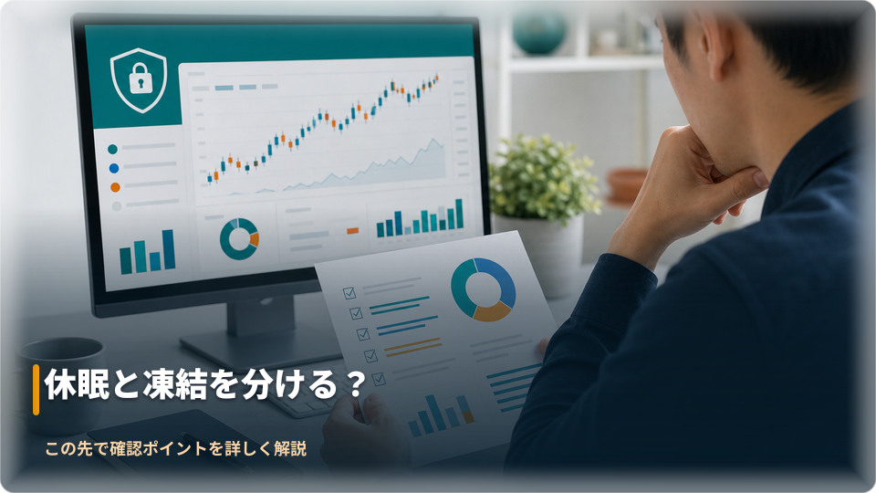 口座状態を確認するために複数の項目を見比べるイメージ