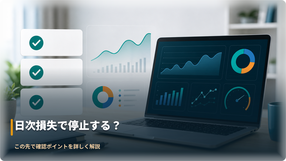 日次損失上限と停止ルールを管理するイメージ