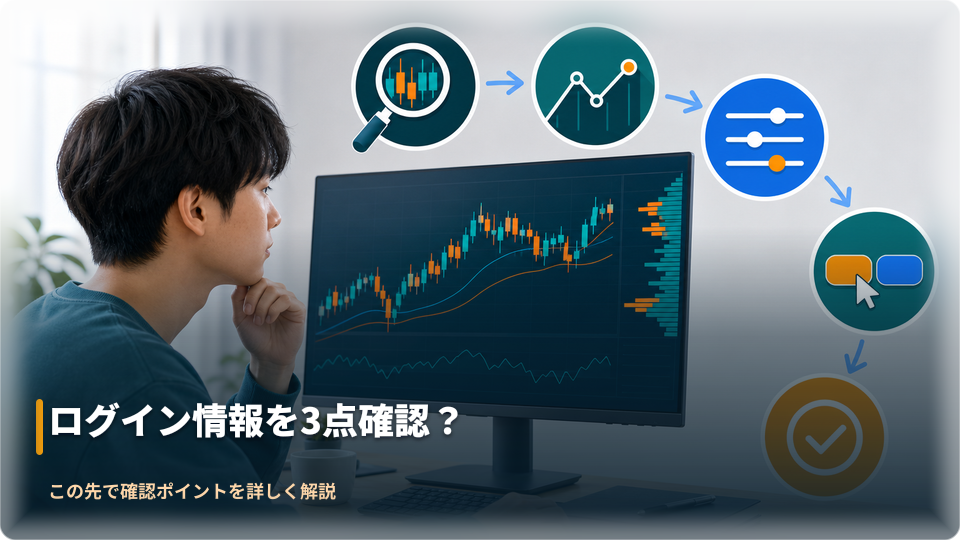 デモ取引でチャート確認から注文までを練習するイメージ デモ取引でチャート確認から注文までを練習するイメージ