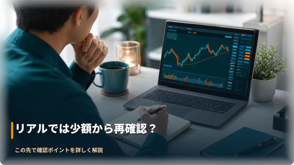 少額での再確認と資金管理を考えるイメージ 少額での再確認と資金管理を考えるイメージ