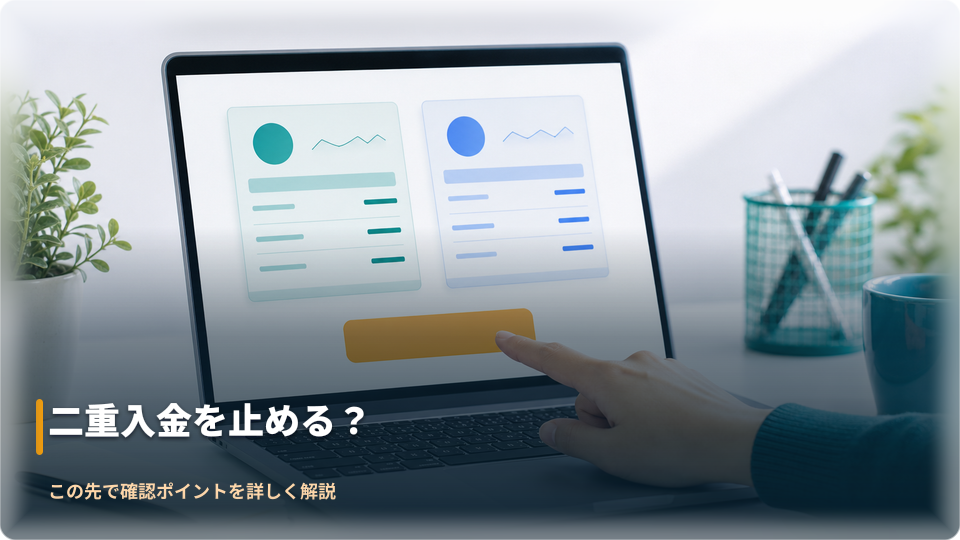 二重入金を避けるため、送金ボタンを押す前に確認するイメージ
