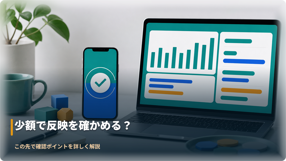 少額入金後に履歴と残高を確認するイメージ