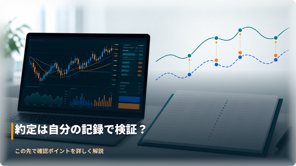 注文価格と約定価格を取引記録で確認するイメージ