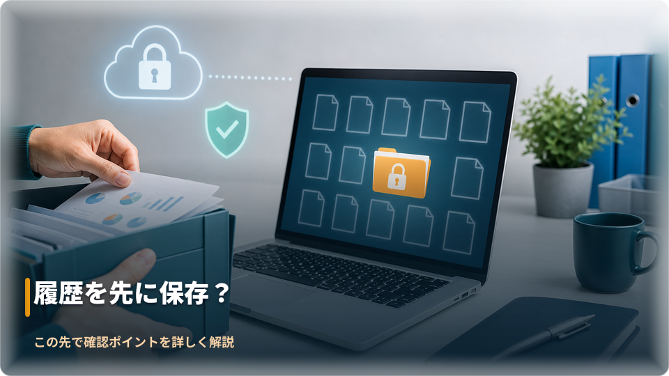 取引履歴や書類を安全に保存するイメージ