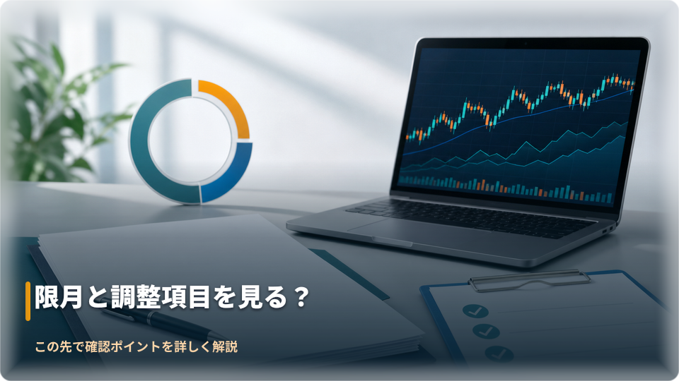 限月と調整項目を注文前に確認するイメージ