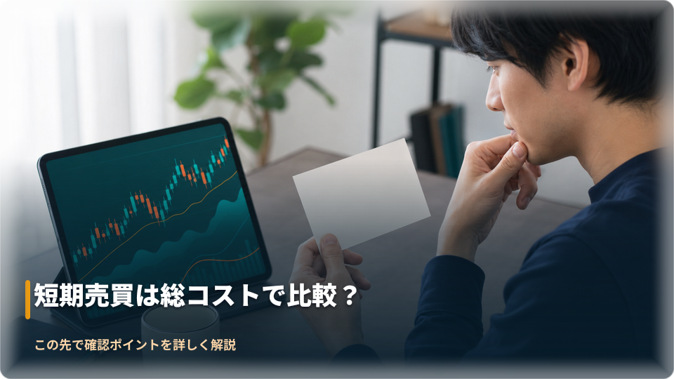 短期売買の総取引コストを比較する抽象的な取引画面
