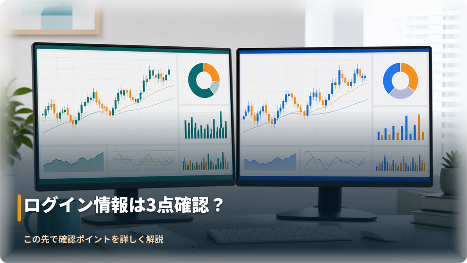 二つの抽象的な取引画面を比較しながら機能を整理するイメージ 二つの抽象的な取引画面を比較しながら機能を整理するイメージ
