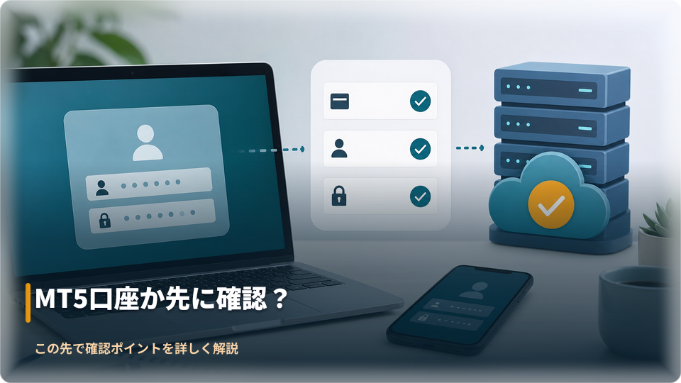 MT5口座とログイン情報を照合するチェックリストのイメージ