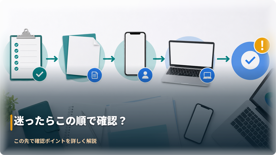 口座開設前の確認手順を示すイメージ