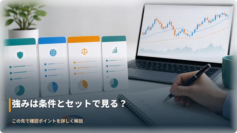 口座タイプと取引条件を比較するイメージ