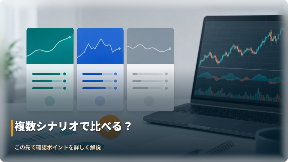 複数の取引シナリオを比較して確認するイメージ