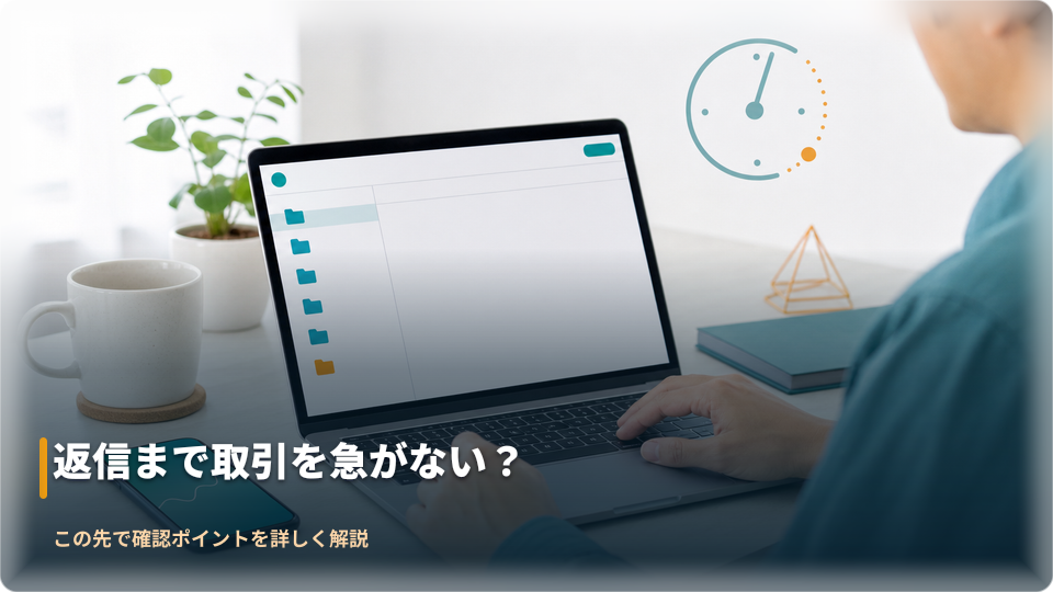 返信を待つ間に取引記録と受信設定を確認するイメージ