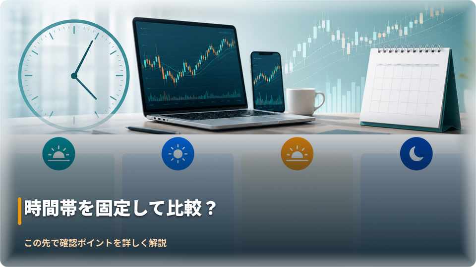 時間帯とニュースを分けて短期売買を検証する抽象イメージ