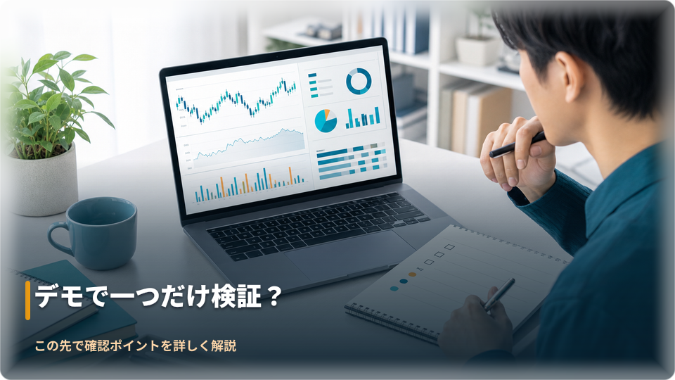 デモ取引環境の抽象的なチャートで一つの条件を検証する場面