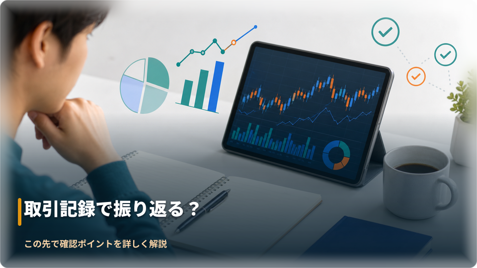 取引記録を見直しながら学習内容を振り返る場面